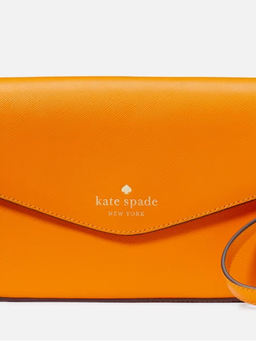 Kate Spade Sadie Envelope Crossbody Bag Orange Leather K7378 Turmeric Root